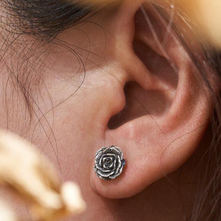 Vaporwave Lucifer Blood Drop Rose Shape Earrings