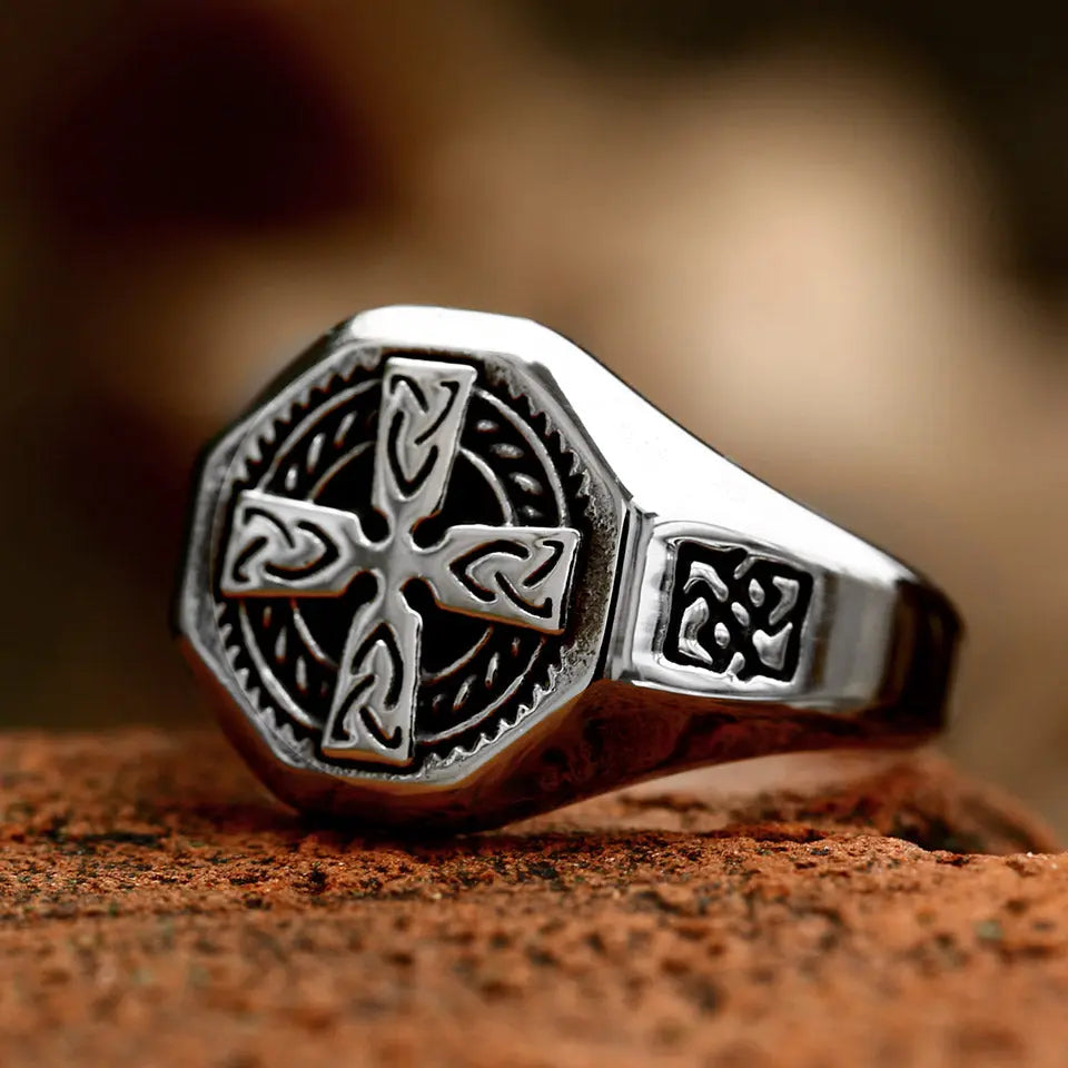 Retro Viking Celtic Cross Ring VRAFI