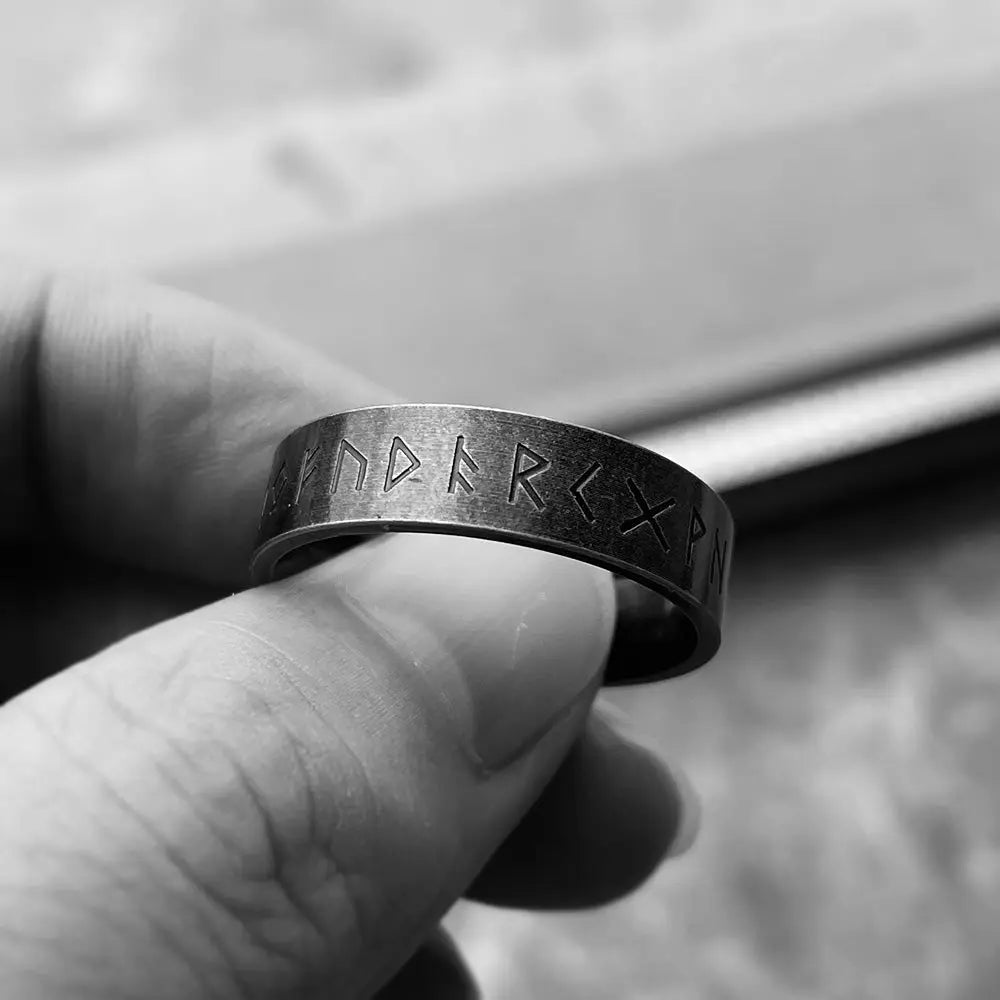 Viking Runes Stainless Steel Ring - Vrafi Jewelry