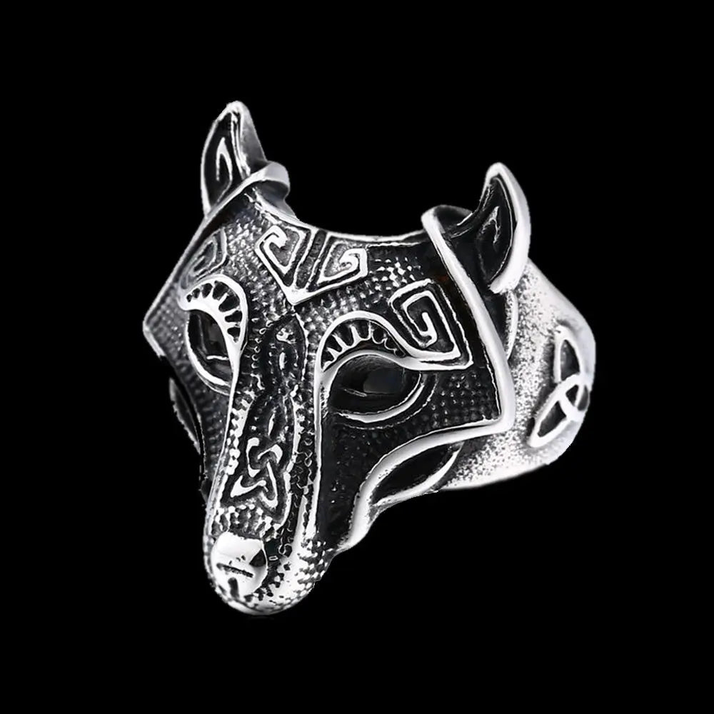 Viking Wolf Head Stainless Steel Vintage Ring VRAFI