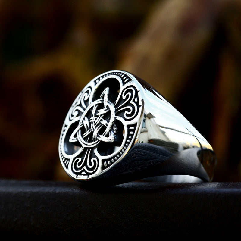 Viking Celtic Knot Stainless Steel Ring-Vrafi Jewelry