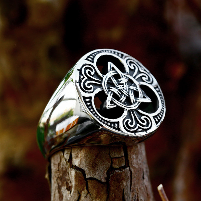 Viking Celtic Knot Stainless Steel Ring-Vrafi Jewelry