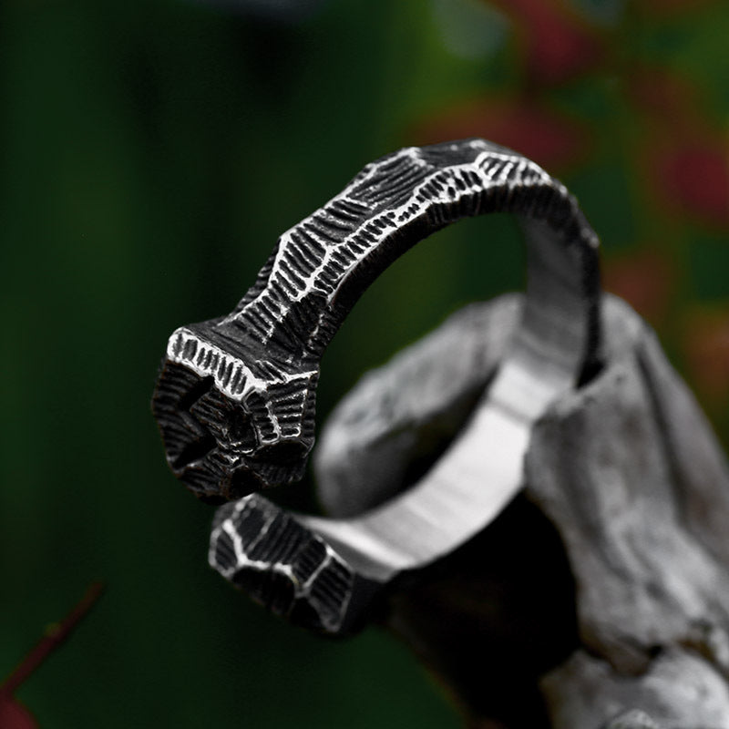 Viking Opening Stainless Steel Ring-Vrafi Jewelry