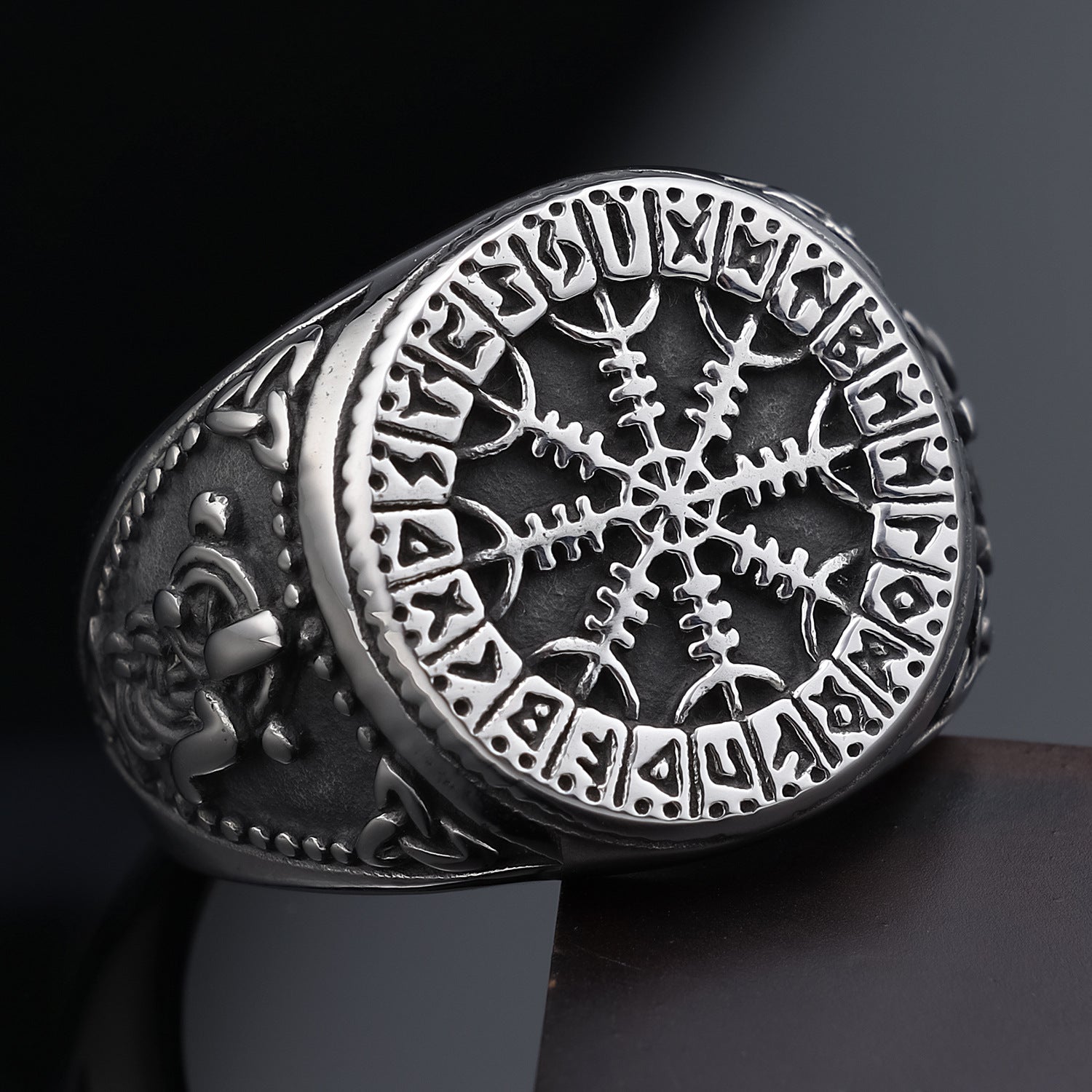 Viking Personalized Rune Stainless Steel Ring-Vrafi Jewelry