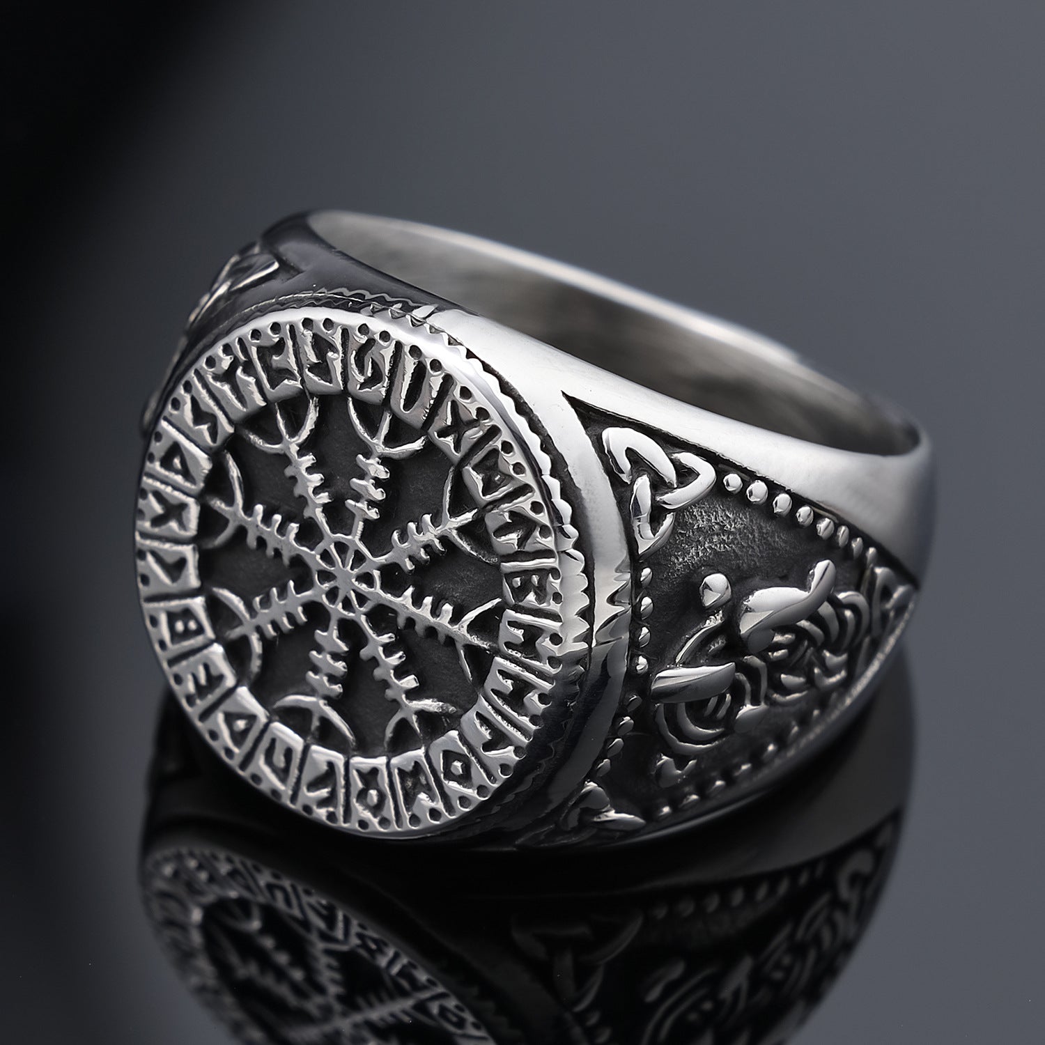 Viking Personalized Rune Stainless Steel Ring-Vrafi Jewelry