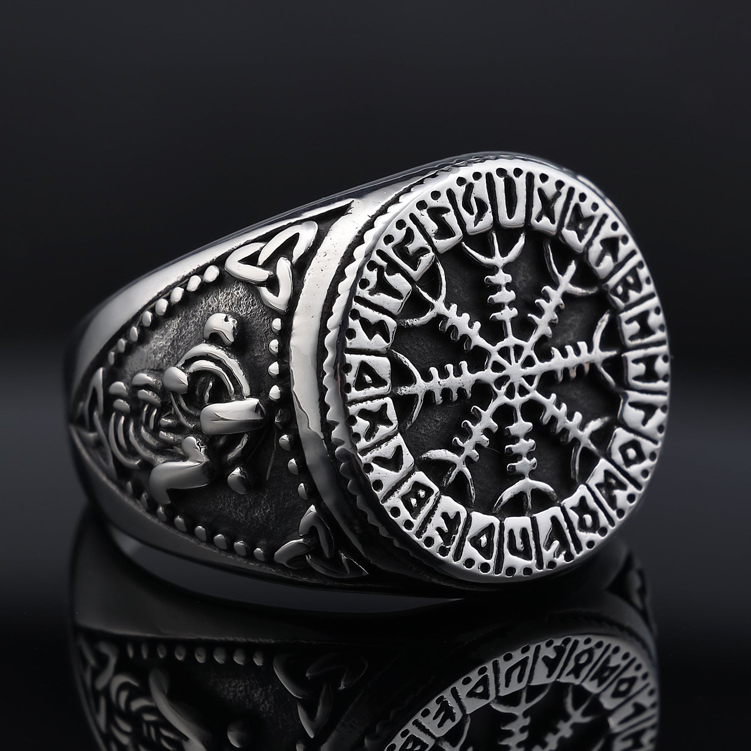 Viking Personalized Rune Stainless Steel Ring-Vrafi Jewelry