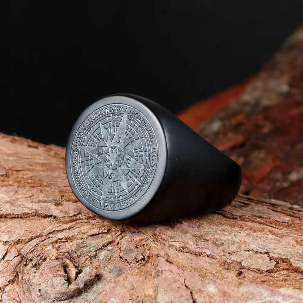 Vintage Compass Stainless Steel Ring - Vrafi Jewelry