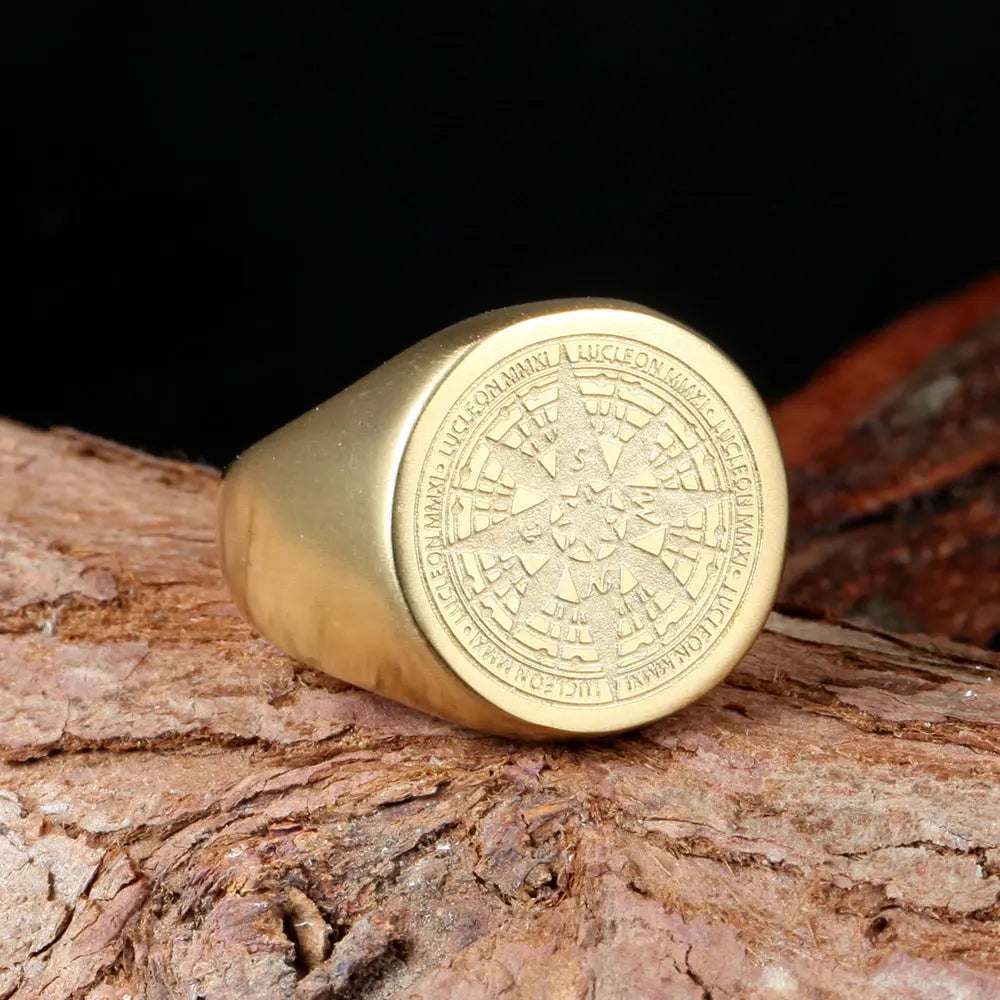 Vintage Compass Stainless Steel Ring - Vrafi Jewelry