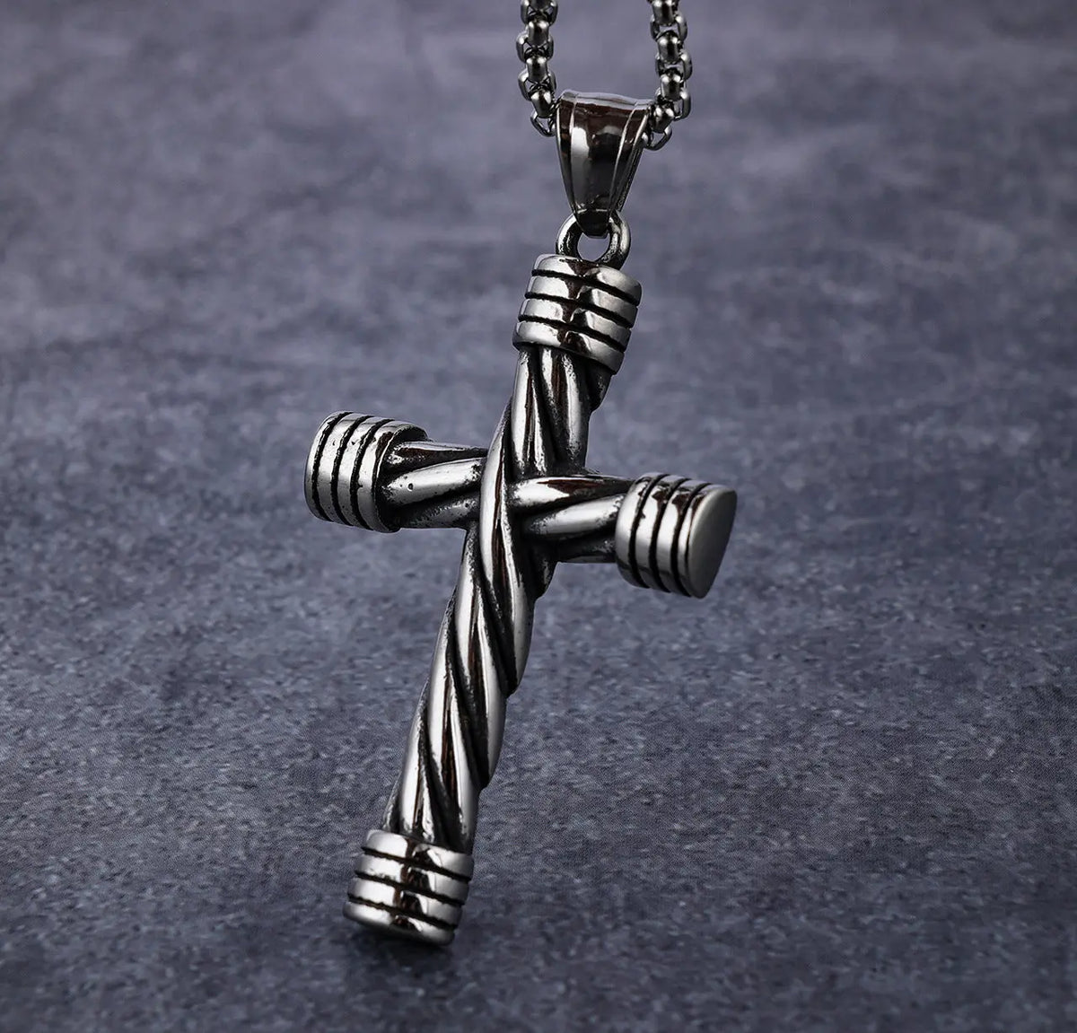 Vintage Cross Stainless Steel Thread Pendant - Vrafi Jewelry
