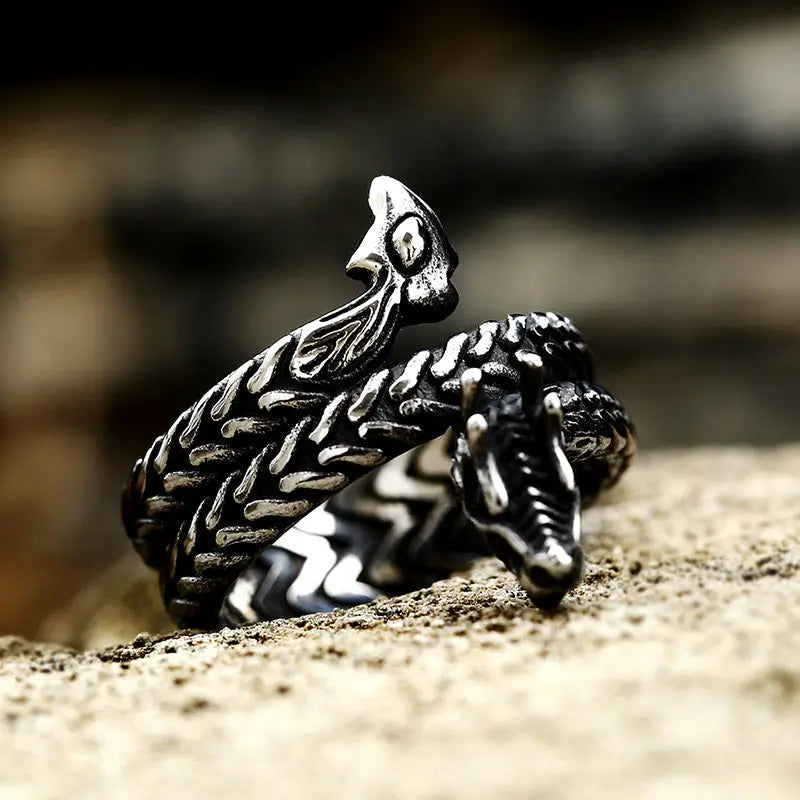 Vintage Dragon Stainless Steel Ring - Vrafi Jewelry