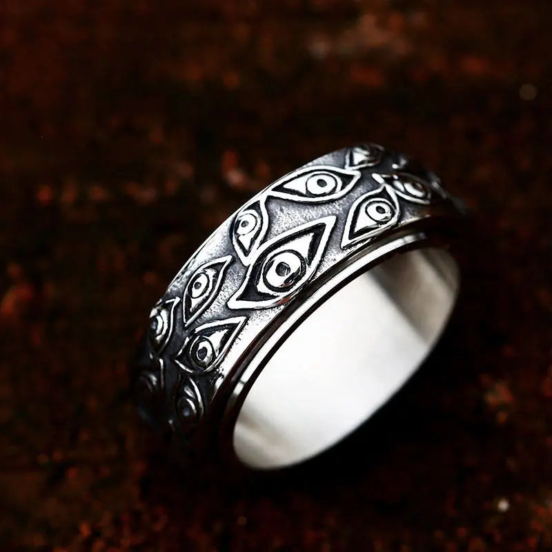 Vintage Eye of God Stainless Steel Ring - Vrafi Jewelry