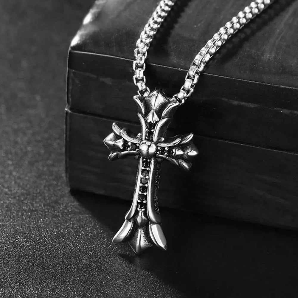 Vintage Punk Diamond Cross Pendant VRAFI