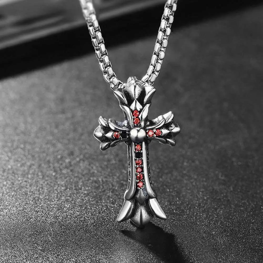 Vintage Punk Diamond Cross Pendant VRAFI