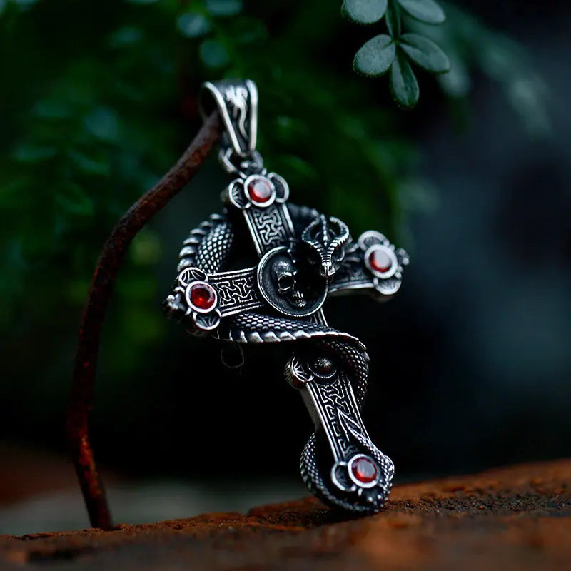 Vintage Winged Dragon Inlaid Stone Pendant - Vrafi Jewelry
