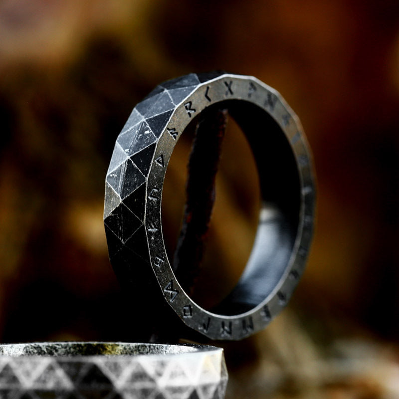 Vintage Rhombus Viking Stainless Steel Ring-Vrafi Jewelry
