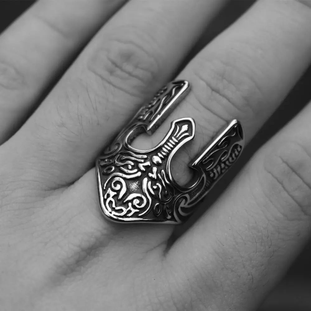 Warrior Helmet Totem Stainless Steel Ring - Vrafi Jewelry