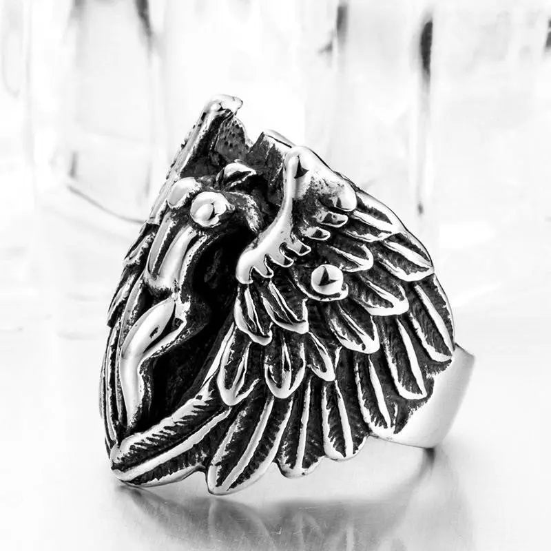 Winged Angel Cross Ring - Vrafi Jewelry