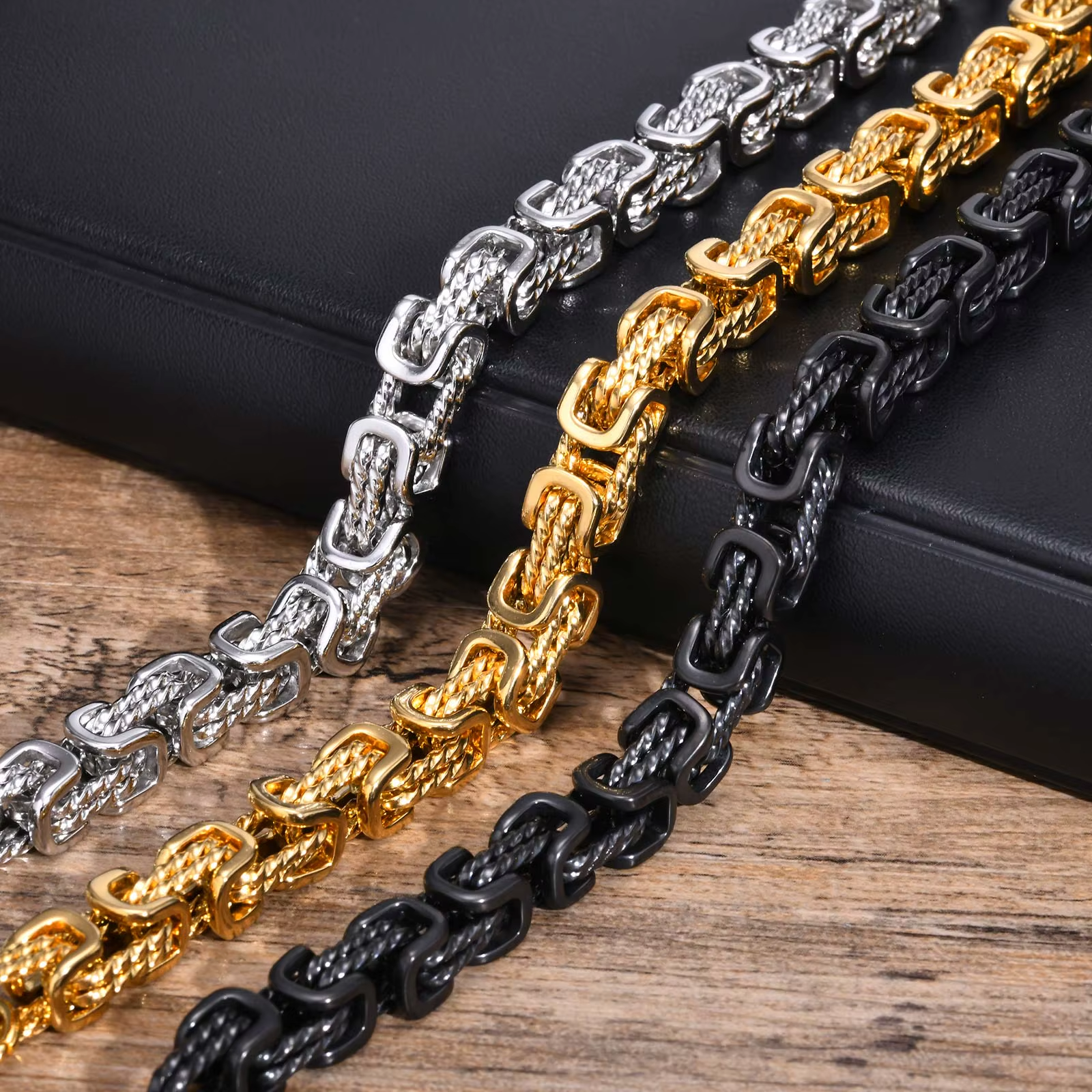 Classic Woven Link Stainless Steel Bracelet