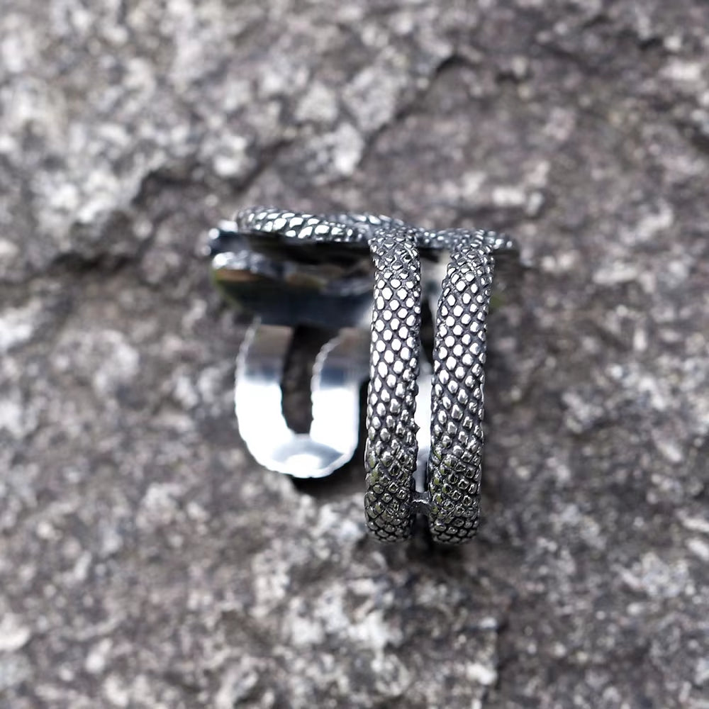 3D Coiled Snake Stainless Steel Ring