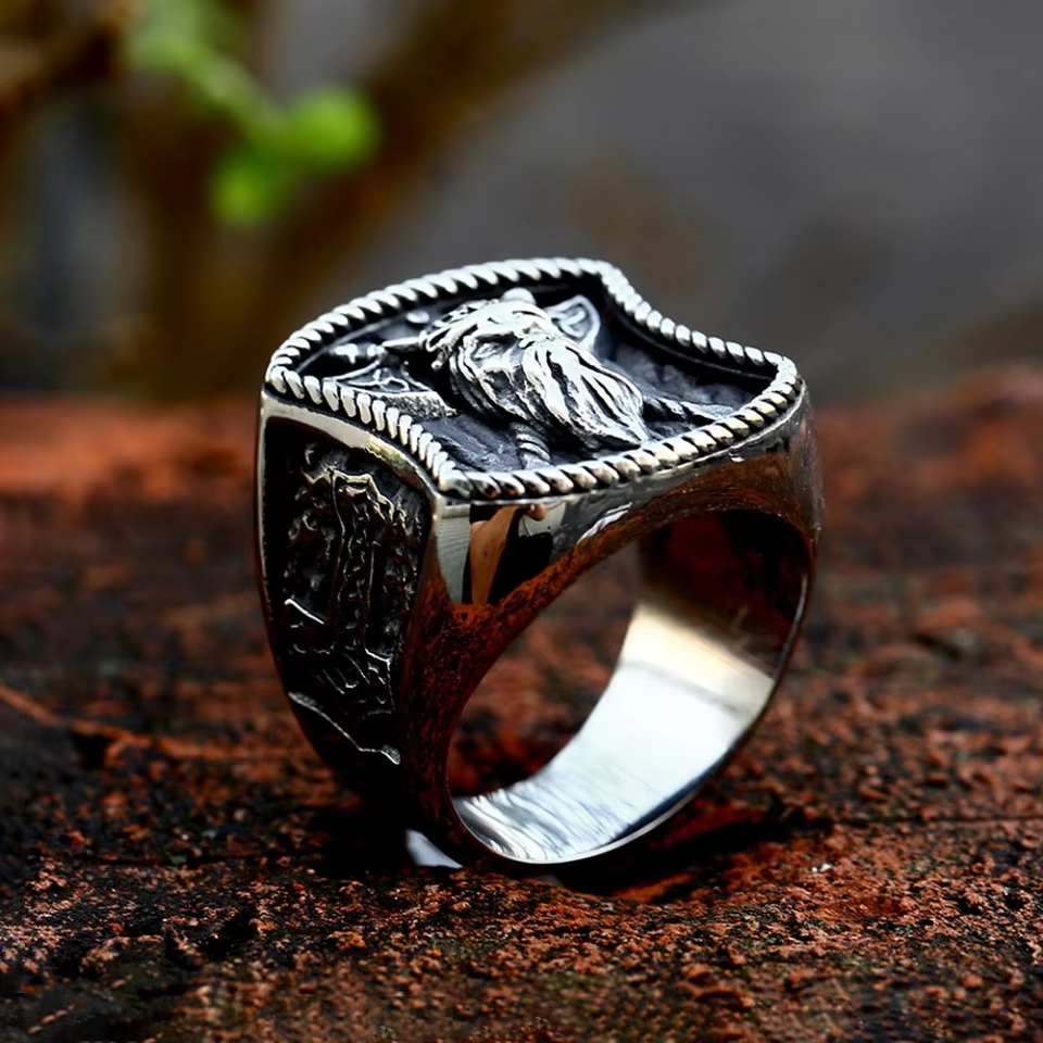 Textura De Flor Con Anillo De Acero Inoxidable Esmaltado