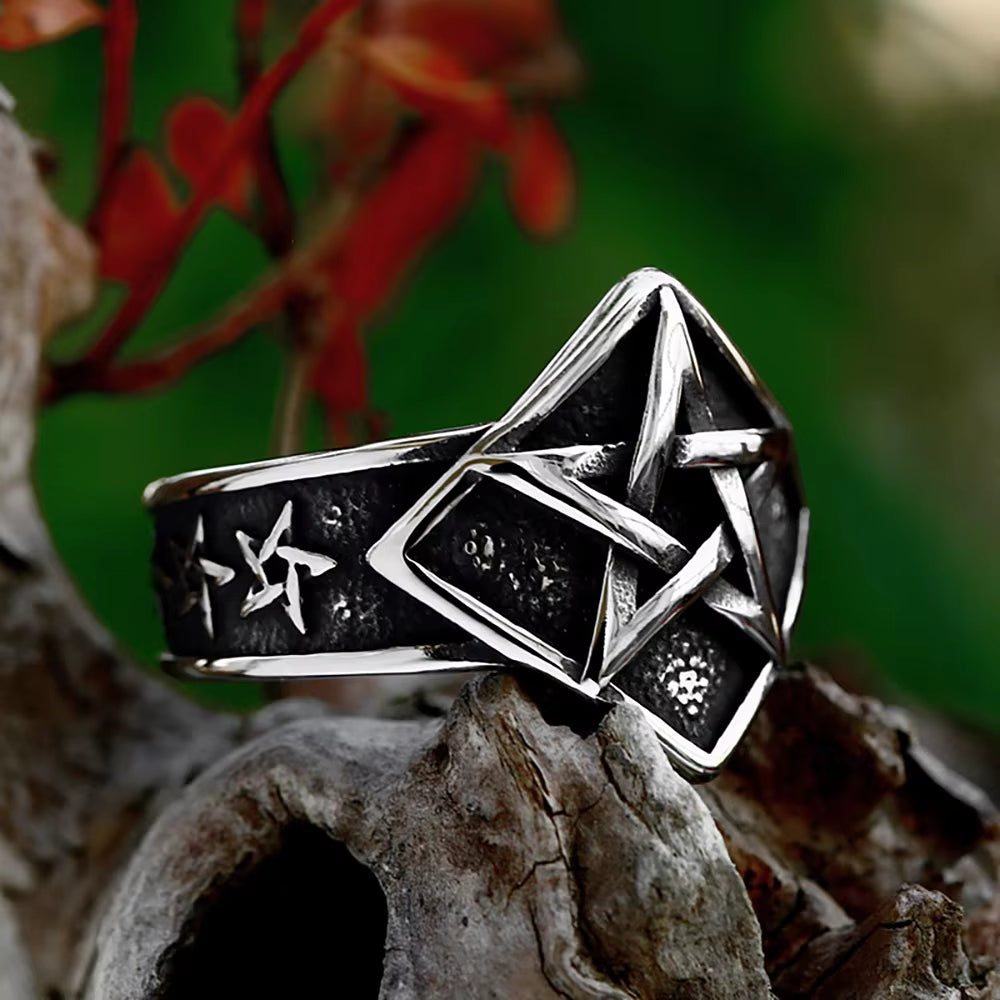 Celtic Knot Pentagram Stainless Steel Ring