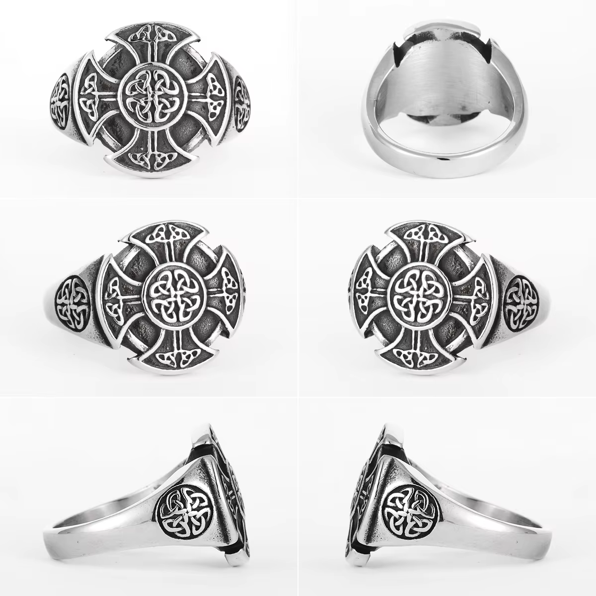Celtic Cross Knot Stainless Steel Ring