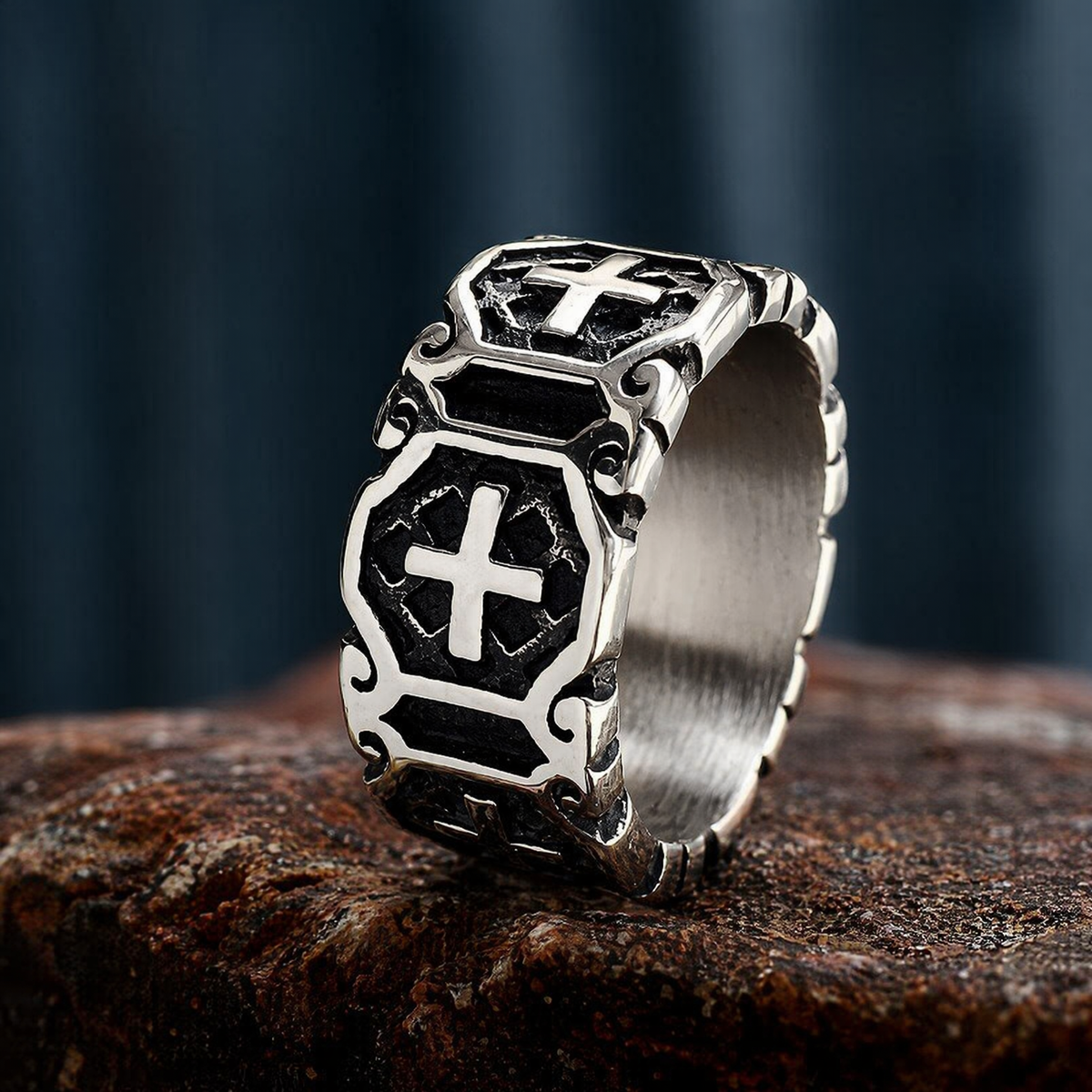 Christian Jesus Stainless Steel Cross Ring - Vrafi Jewelry