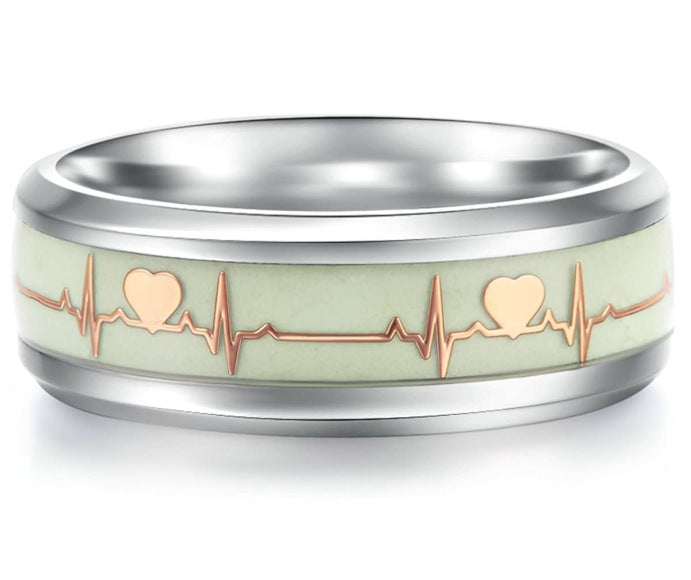 Heartbeat Couple Stainless Steel Ring - VRAFI