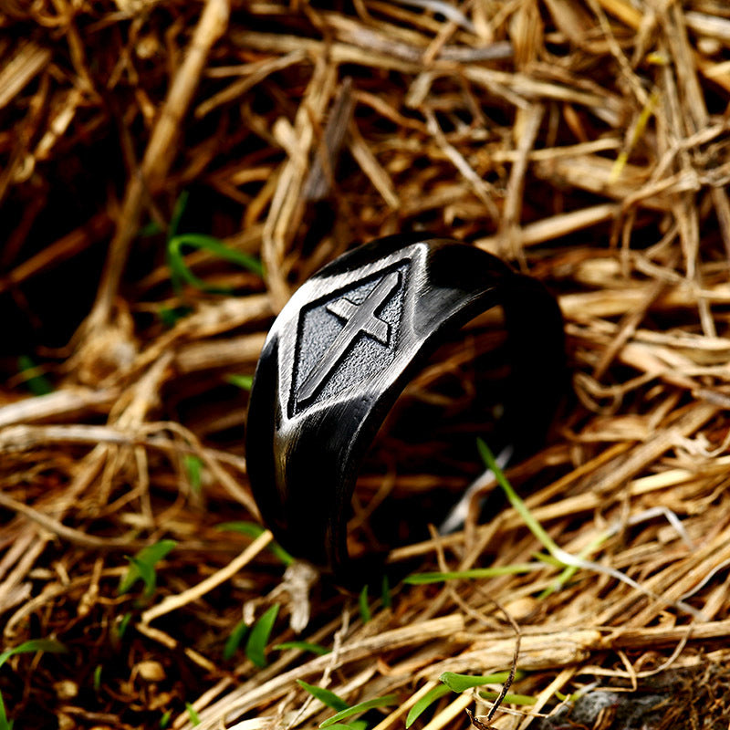 Black Latin Cross Rings Stainless Steel Ring - VRAFI