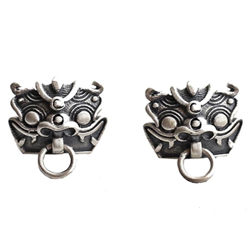 Lion Ghost Head Vintage Earrings - Vrafi Jewelry 