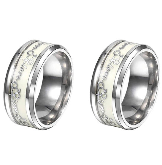 Luminous Couple Love Stainless Steel Ring