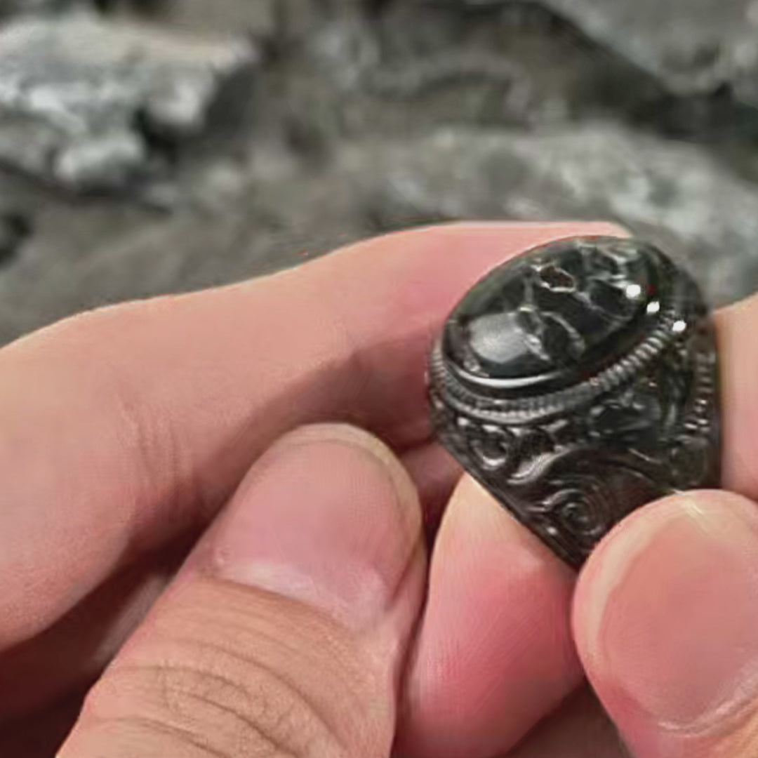 Black Turquoise Stainless Steel Ring