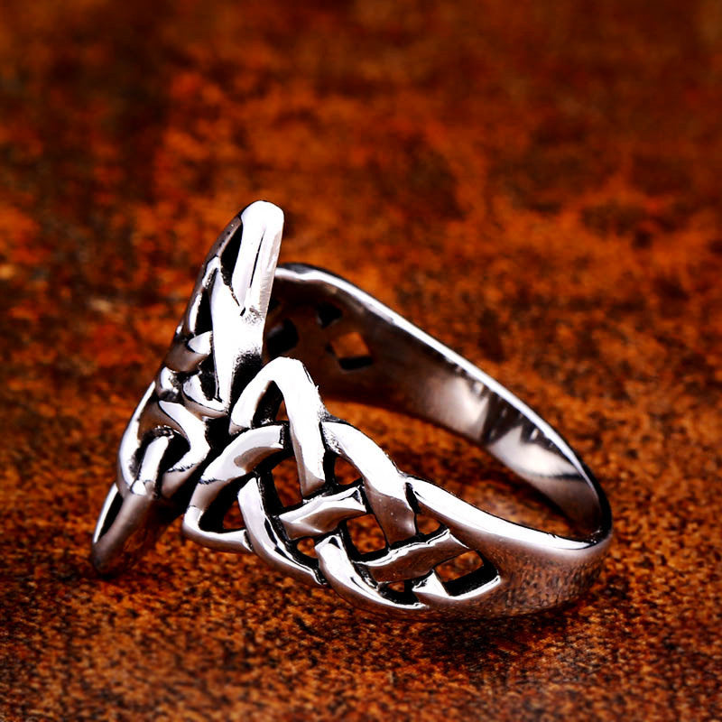 Viking Celtic Knot Ring Mens Stainless Steel Ring - VRAFI