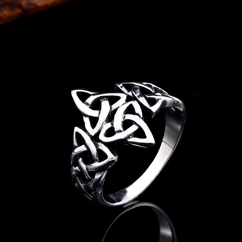 Viking Celtic Knot Ring Mens Stainless Steel Ring - VRAFI