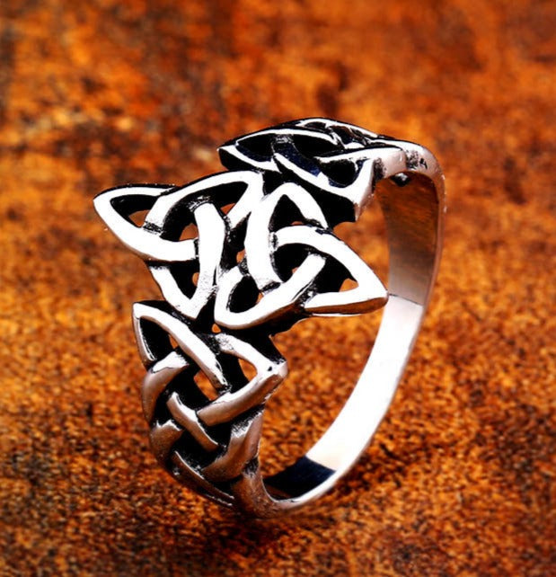 Viking Celtic Knot Ring Mens Stainless Steel Ring - VRAFI