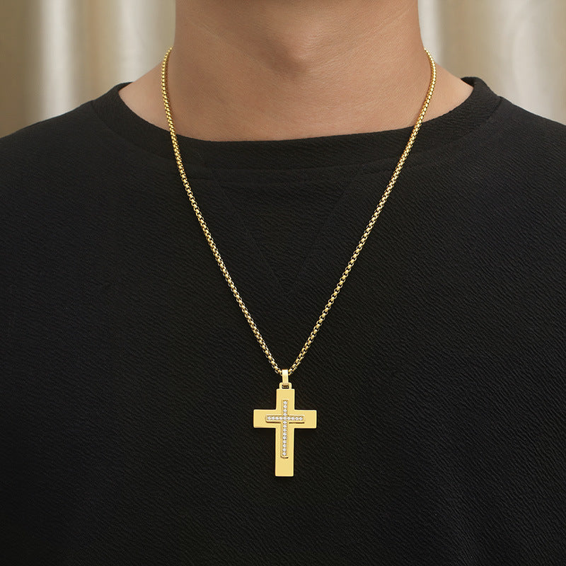 Diamond Cross Stainless Steel Pendant - VRAFI